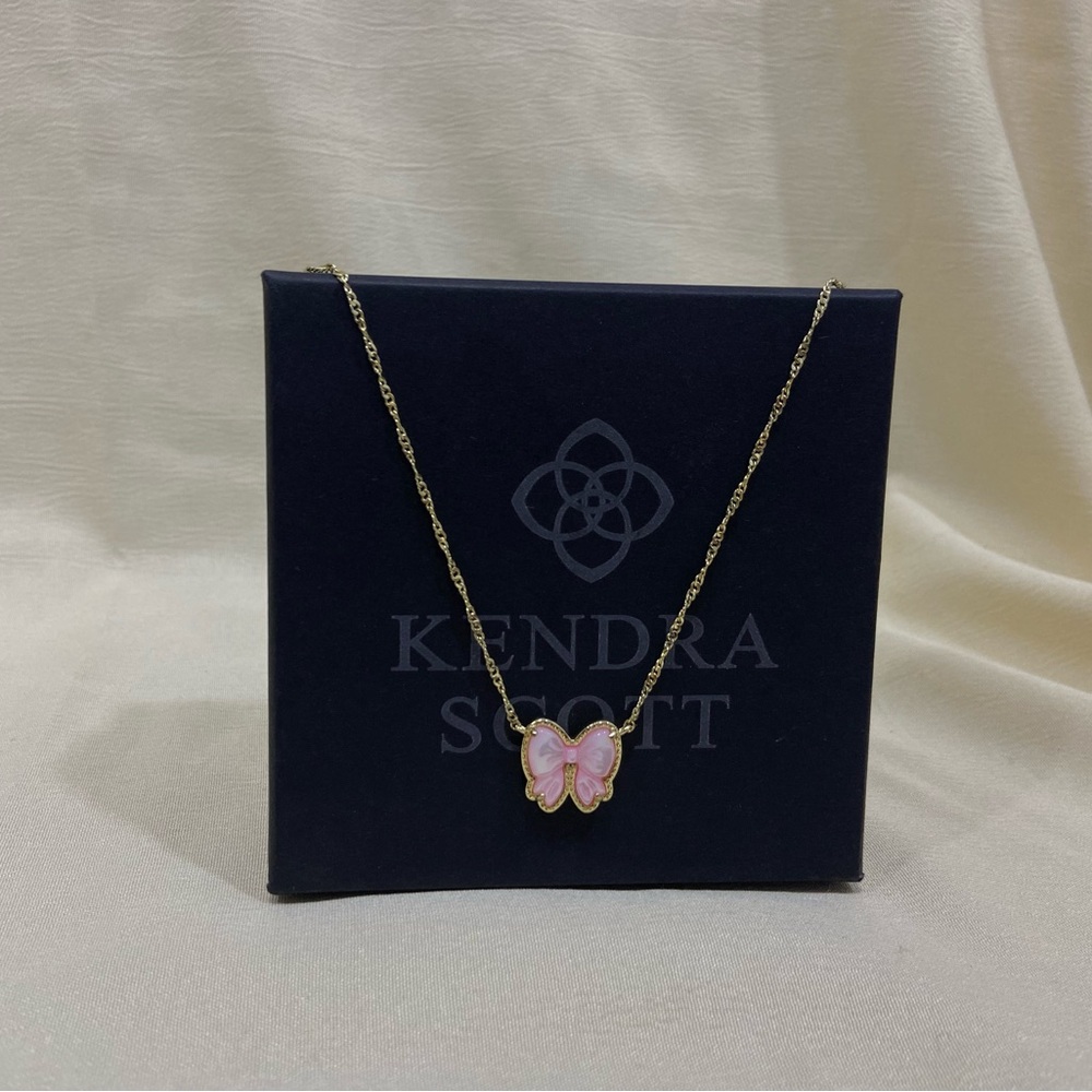 Kendra Scott Pink Butterfly Necklace